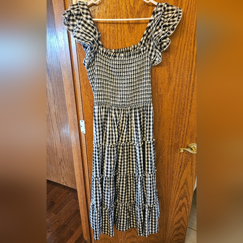 Crown and Ivy Gingham Black and White Dress